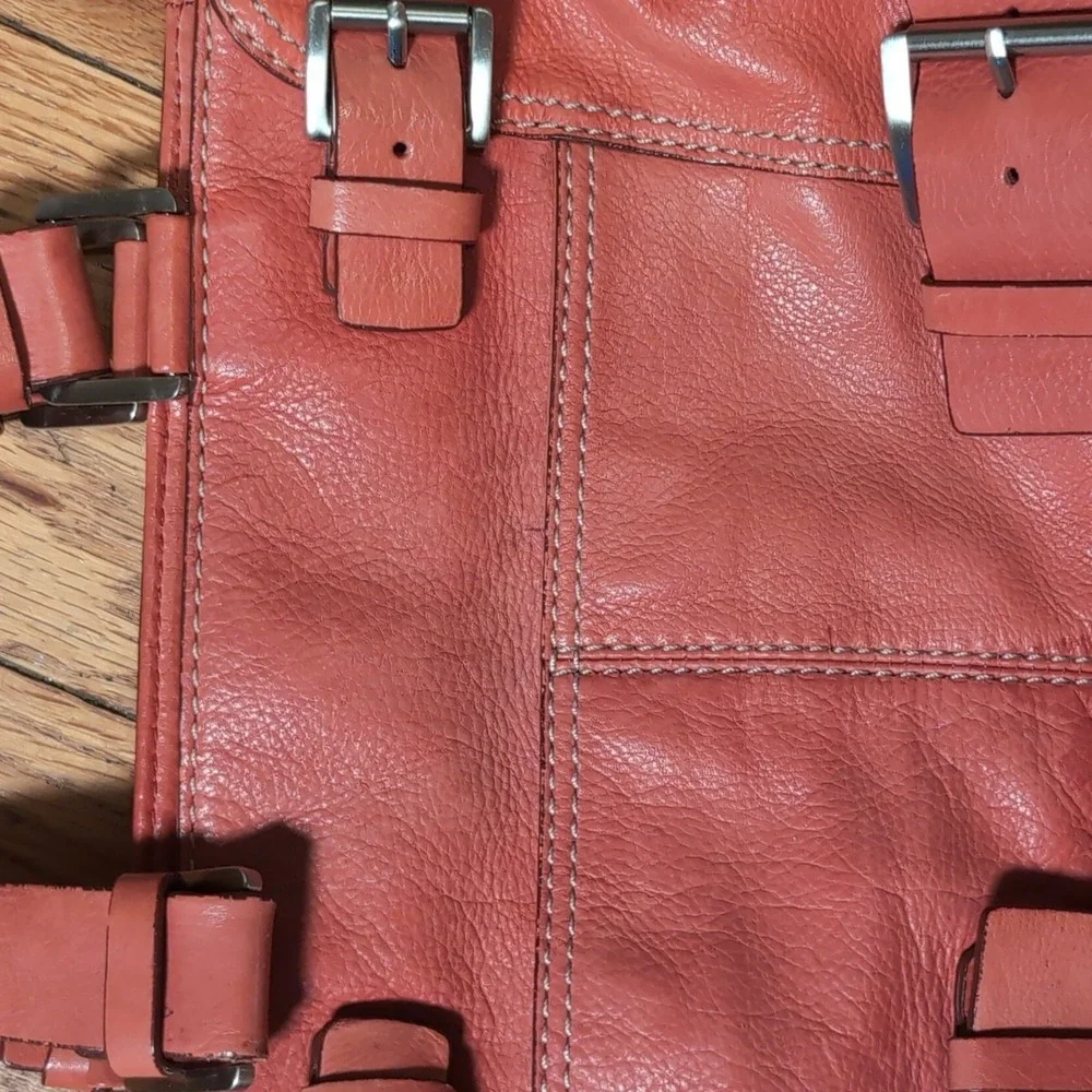 Michael Kors Saddle Bag Coral Leather Medium Women's Vintage Handbag